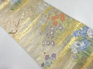 リサイクル　佐賀錦四季花模様織出し暈し袋帯